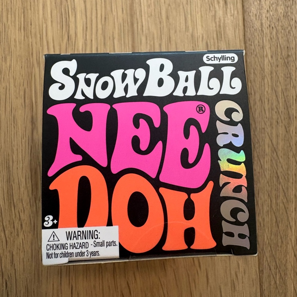 Schylling SnowBall NeeDoh Crunch Kids Toy - Pink & Orange